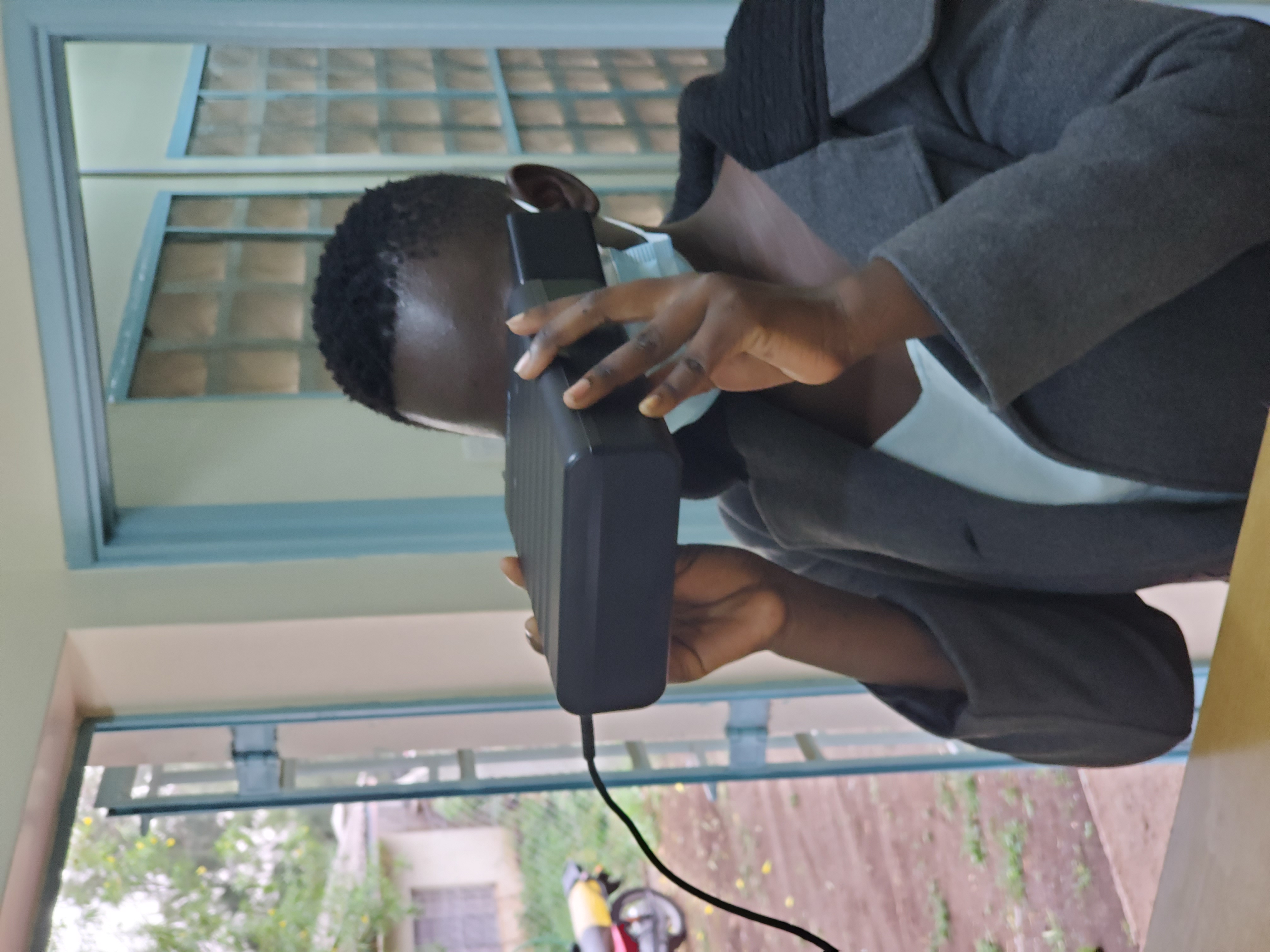 A person looks into an iris scanner